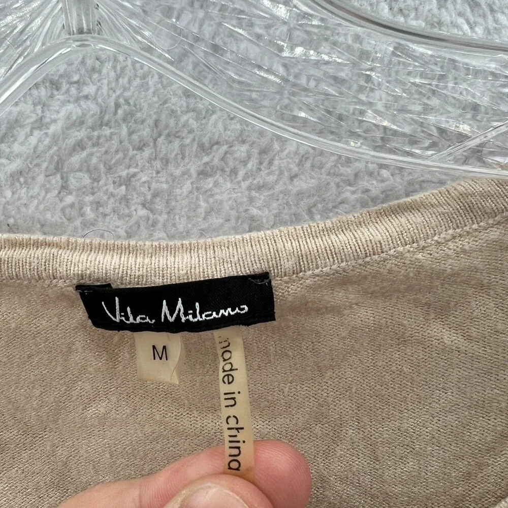 Womens Cardigan Sweater Medium Vila Milano Top‎ Long Sleeve Tight Knit Button Up
